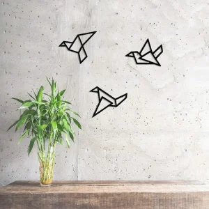 3 Pcs Simple Bird Modern Style Iron Art Silhouette Hanging Wall Sculpture Metal Crafts Home Decoration