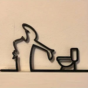 2D Flat, High-Quality 2D Flat Metal Self-with holes, Black Frame Modern Home Decor for Bathroom - Easy to Install Wall Art